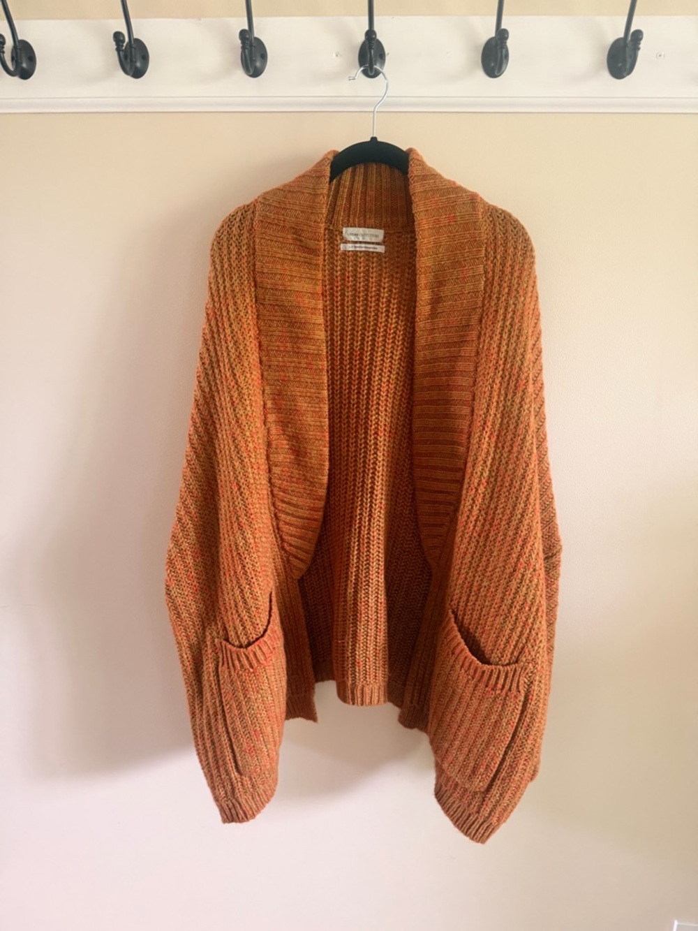 Urban Outfitters Burnt Orange Marled Open-Front Cardigan